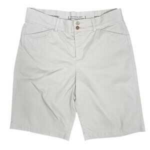 Dockers womens straight Fit Beige Cotton-Blend Shorts Size 10 work golf